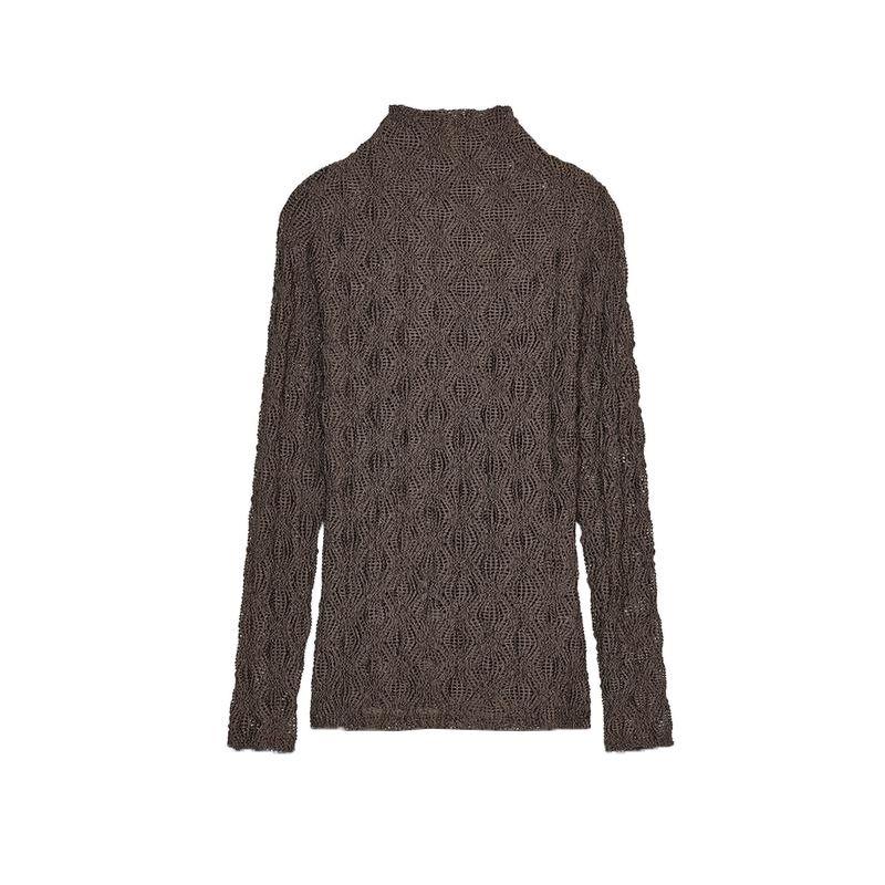 Spring New Women's Clothing French Style Design Pure Color Lace Long Sleeves Turtleneck Basic Style Tops 4886002