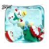 Cute Santa And Snowman Toys Christmas Stress Relief Toy with Internal Dolls Transparent Soft Maltose Fidget for Adults Office Desk Cube Sensory Toy,