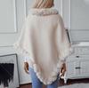 Autunno e Inverno Donna Monocolore Ampio Manica a Pipistrello Transfrontaliero Mantella Cardigan Maglieria Collo Alto Maglione