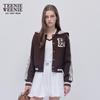 Teenie Weenie Women's Sailor Collar Two-Way Wool Baseball Jacket