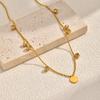Wind Jewelry, Stainless Steel Disc Bead Chain Necklace, Slightly Inlaid Zircon Women'S Collarbone Chain Nc-2491