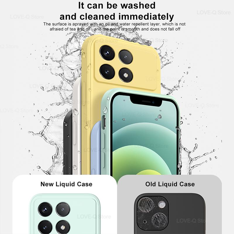 For Poco X6 Pro 5G Case Luxury Liquid Silicone Phone Case For Xiaomi Poco X6 Pro 5G Camera Protection Case