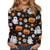 Moda Donna Casual Halloween Stampato Girocollo Manica Lunga Pullover Top