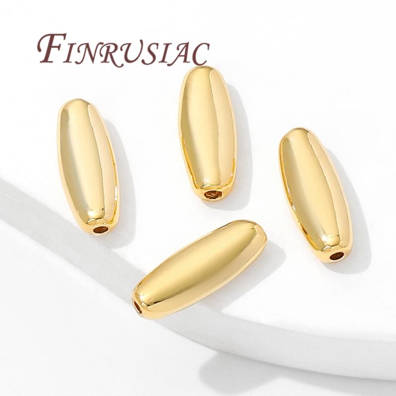 5mm*13mm Rice Shape Beads 18K Gold Plated Beads Separators,Bracelets Accessories,DIY Jewelry Making Supplies,Metal Beads