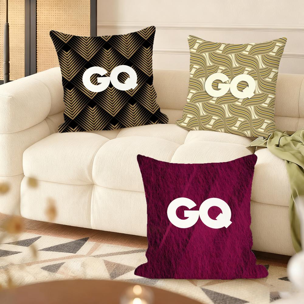 GQ Magazine Cushion Cover Silky Short Plush Home Sofa Cushion Cover - Invisible Zipper Home Decoration