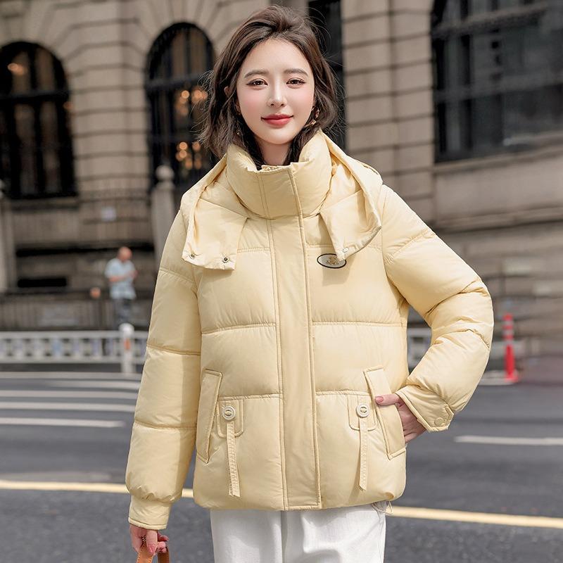 Down cotton-padded clothes, new winter loose cotton-padded clothes, short hooded thickened warm jacket, cotton-padded jacket.