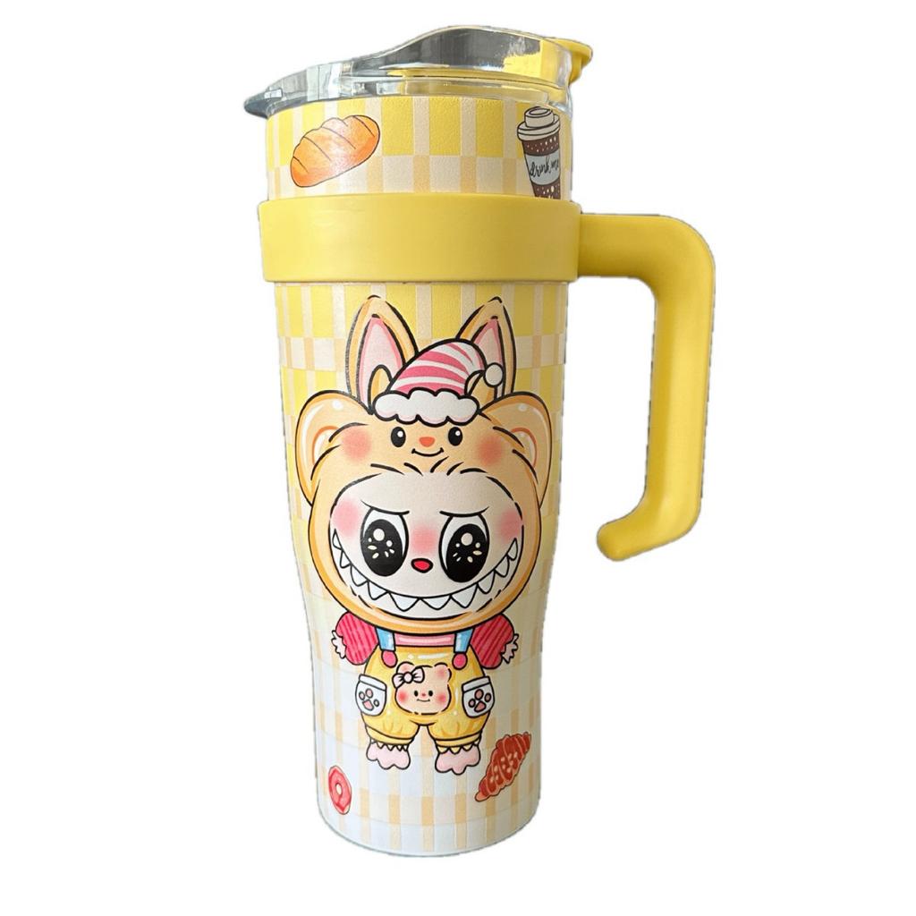 Big Mac Handle Cup High Value Large Capacity Male and Female Straw Cup Cold Insulation 40OZ Stainless Steel Car Cup