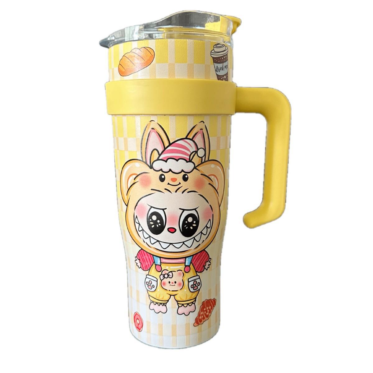 

Велика чашка з ручкою Big Mac, висока цінність, велика місткість, чоловіча та жіноча чашка з соломинкою, холодоізоляція 40 унцій, автомобільна чашка з нержавіючої сталі 1200ml