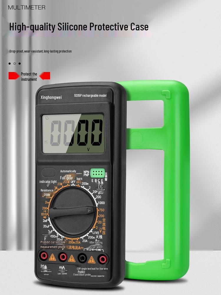High-Precision DT9205 Digital Multimeter with Anti-Burn Protection for Electricians