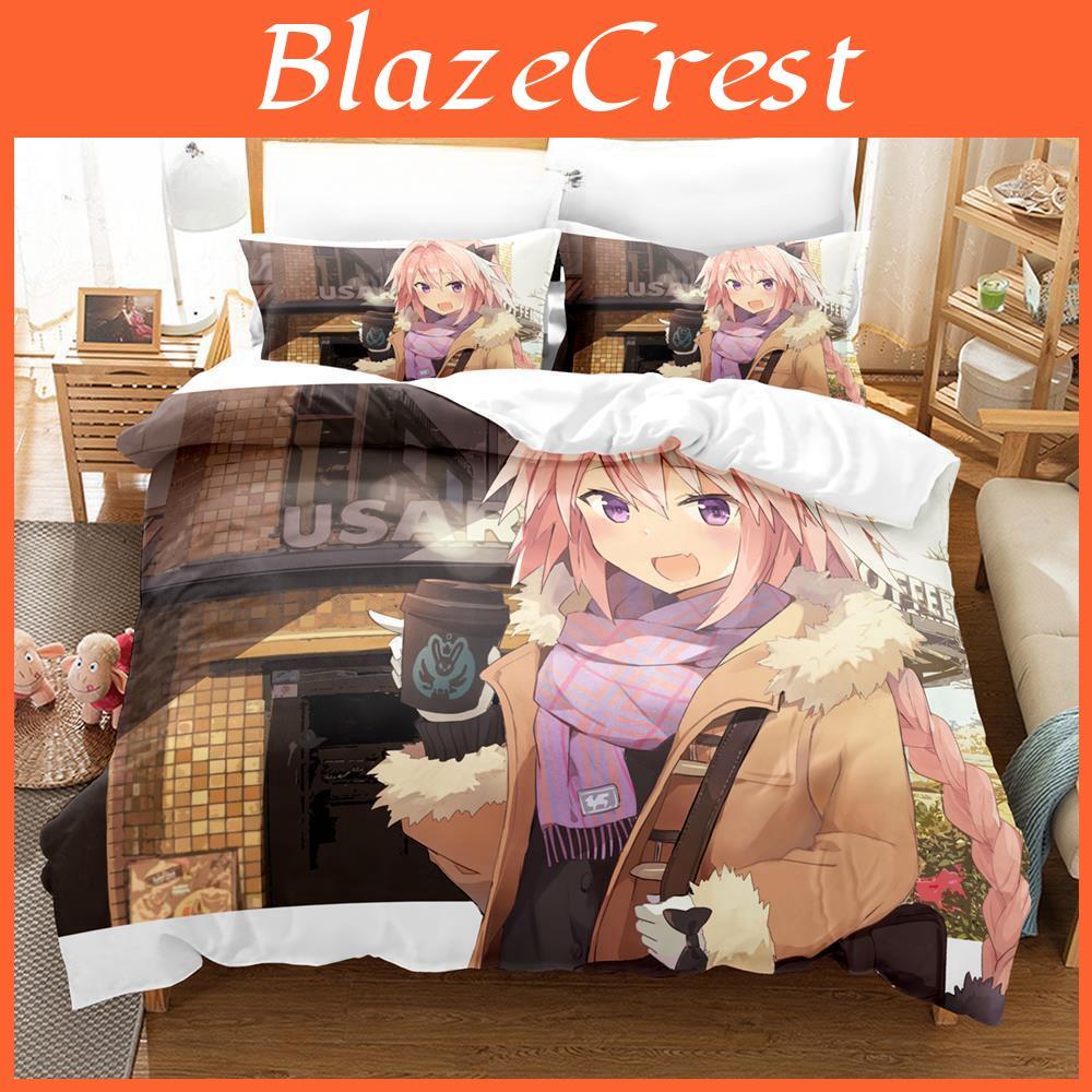 New Astolfo Anime Fate Bedding Set Single Twin Full Queen King Size Bed Set Adult Kid Bedroom Duvet Cover Sets Home Textiles