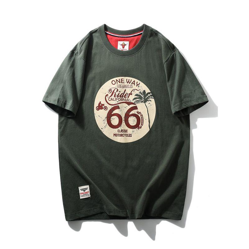American Retro Heavyweight Pure Cotton Trendy Brand Letter Print T-Shirt Men's Short-Sleeve Summer Foreign Trade Men's Vintage T-Shirt