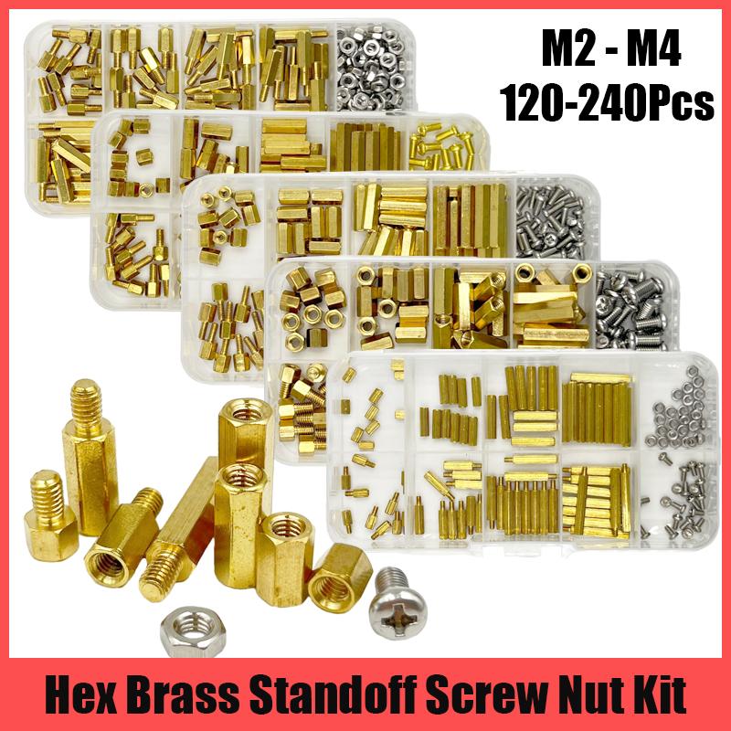 Hex Head Copper Pillar Brass Standoff Spacer Screw Bolt Nut Threaded Pillar Male Female PCB Circuit Board Standoff M2 M2.5 M3 M4