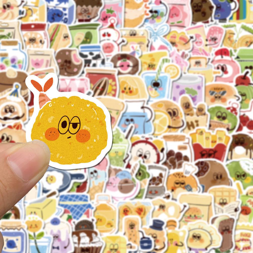 100 Pcs Small Size Cute Anthropomorphic Food Battle Stickers - Cartoon Diy Small Stickers For Journal Water Bottle Story Store