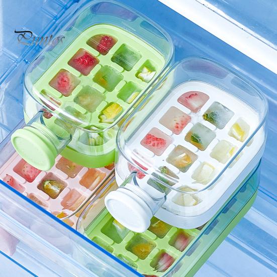 Eiswürfelschale für Wasserflaschen, zum Kaltpressen, 2-in-1-Eiswürfelform und Wasserkocher, schnelle Eisherstellung, tragbare Flasche, leicht zu lösende Silikonform, berührungsloser Gefrierbecher