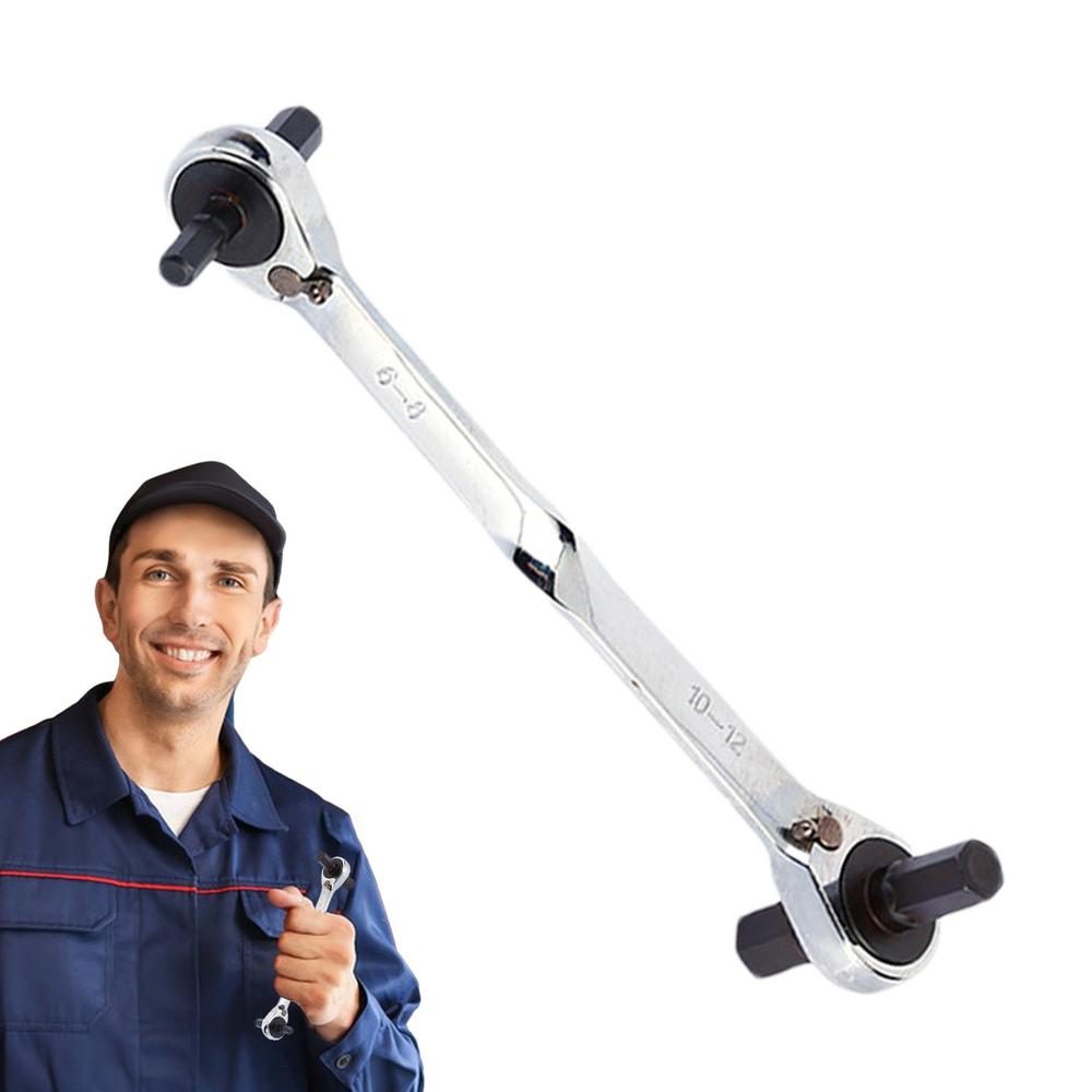 Twin Ended Ratchet Wrench Hardware Tools With Ergonomic Handle Socket Wrenches Effective Strong And Stable Ratchet For Machinery
