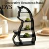 Decorative Ornament Stand Miniature Figurine Cat Storage Rack, Shaped Mini Desk Organizer Shelf Display Shelf, Multi-Tier Rack for Dollhouse