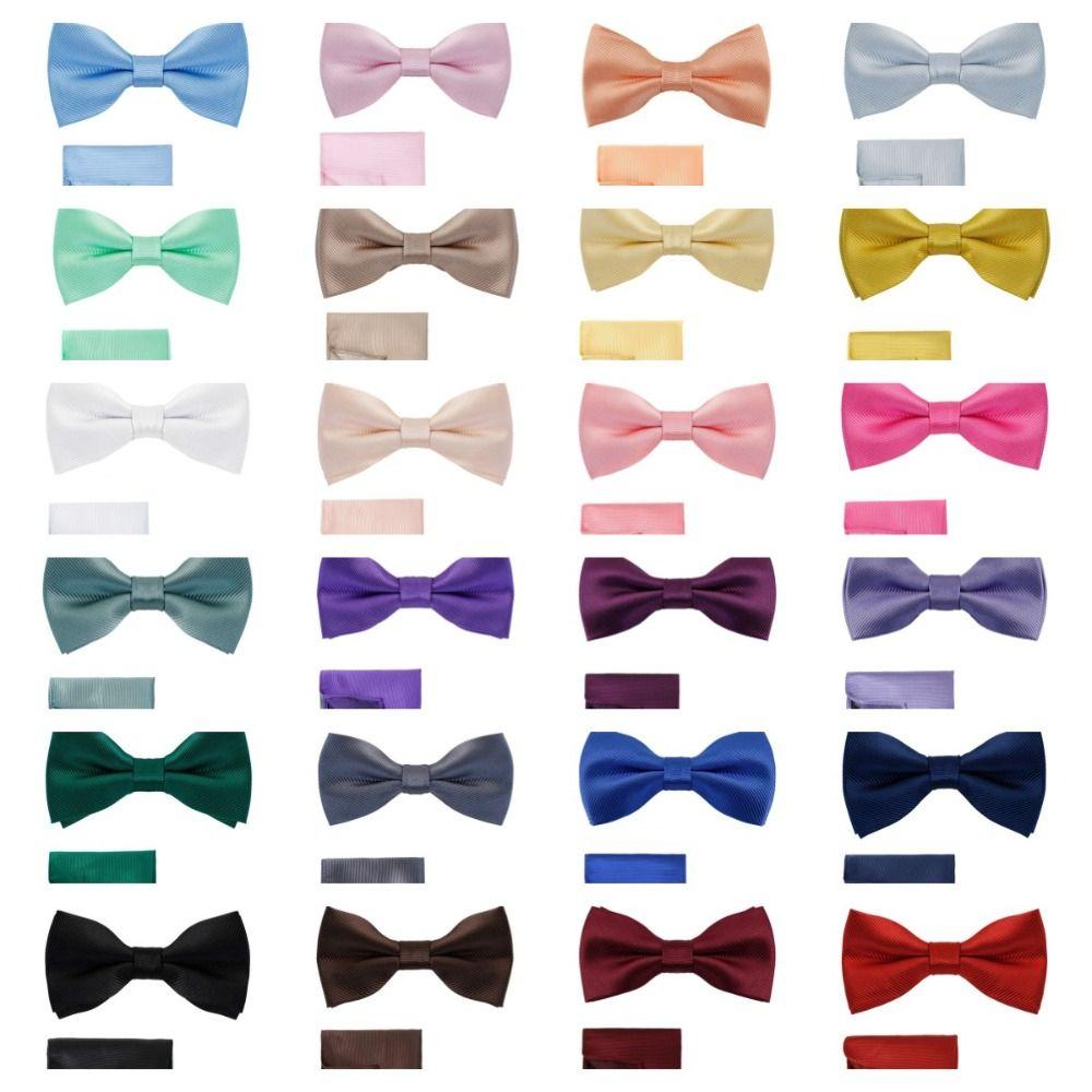 Polyester Pocket Square Set Collar Wedding Accessory Set Corsage Set Bow Tie Set Banquet