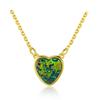Silverbene Simple Heart Created Opal 925 Sterling Silver Necklace