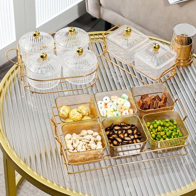 Nut And Candy Serving Tray with Lids Fruit Plate Plastic Compartment Appetizer Food Display Dish Platter Divided Snack Serving Bowls