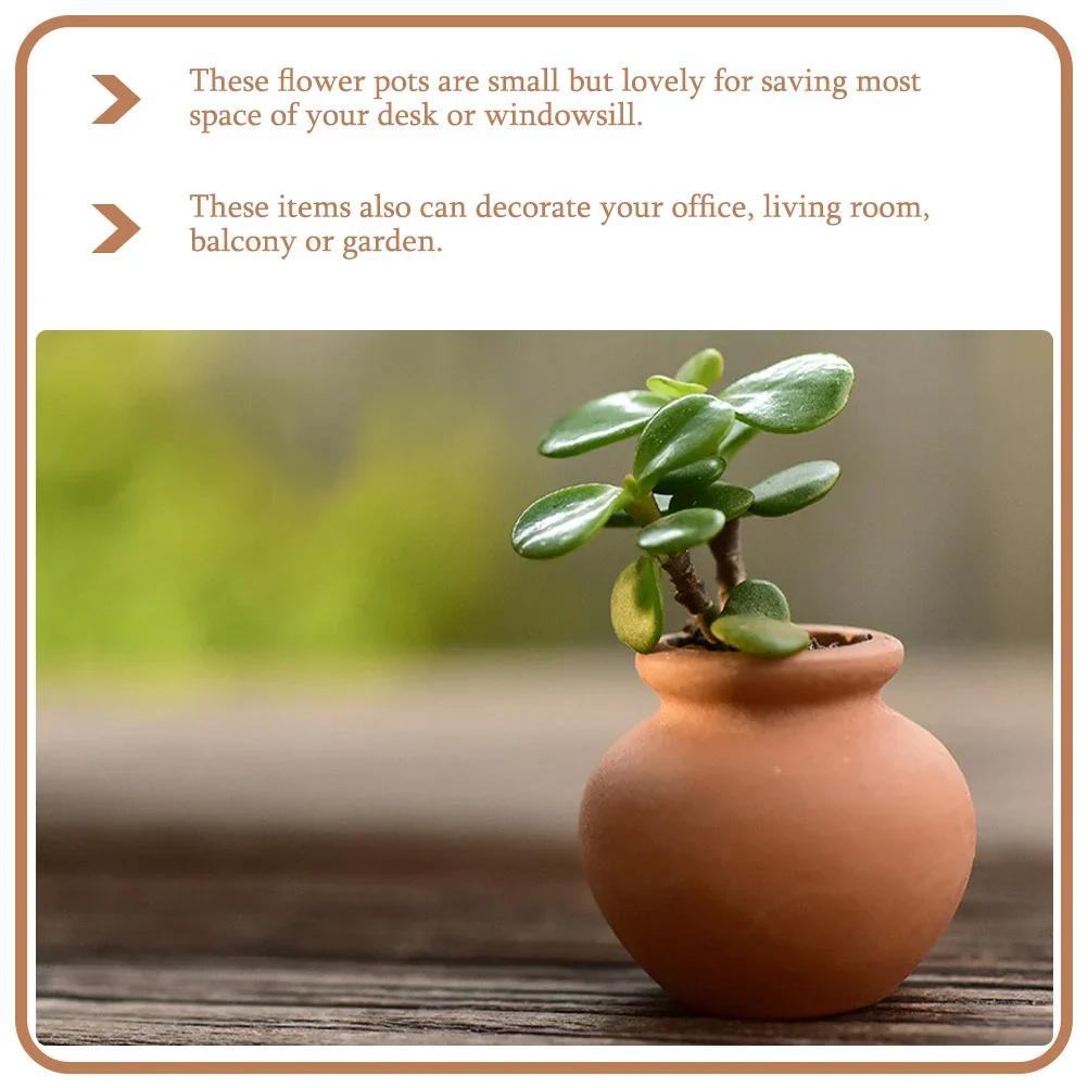 2025 Hot 6Pcs/set Clay Mini Succulent Pots Compact Flowerpots Plants Succulents Decor Gardening Bride Breathable Small
