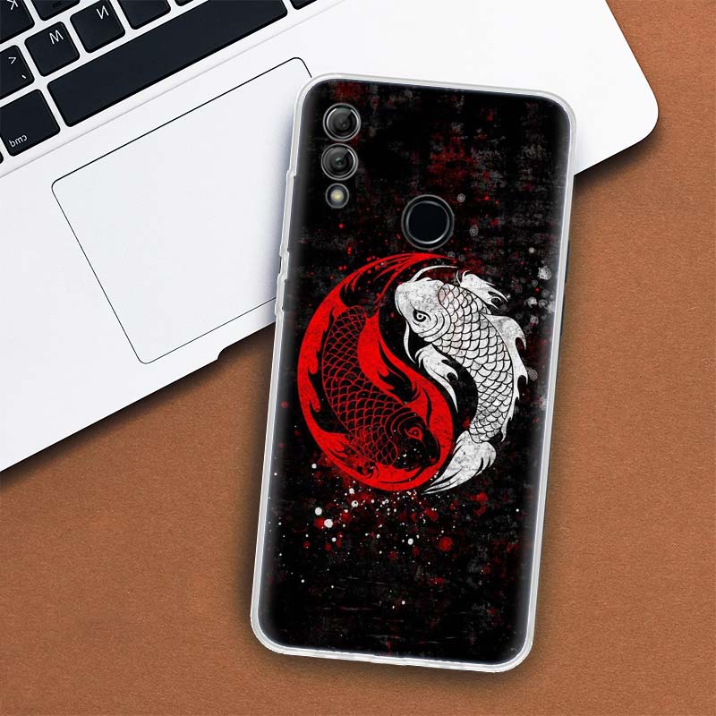 Japan Koi Fish Yin Yang Art Cover Phone Case For Huawei Y5 Y6 Y7 Y9S P Smart Z 2021 2019 Honor 10 Lite 9 20 9X 8S 8X 8A Pro 20i