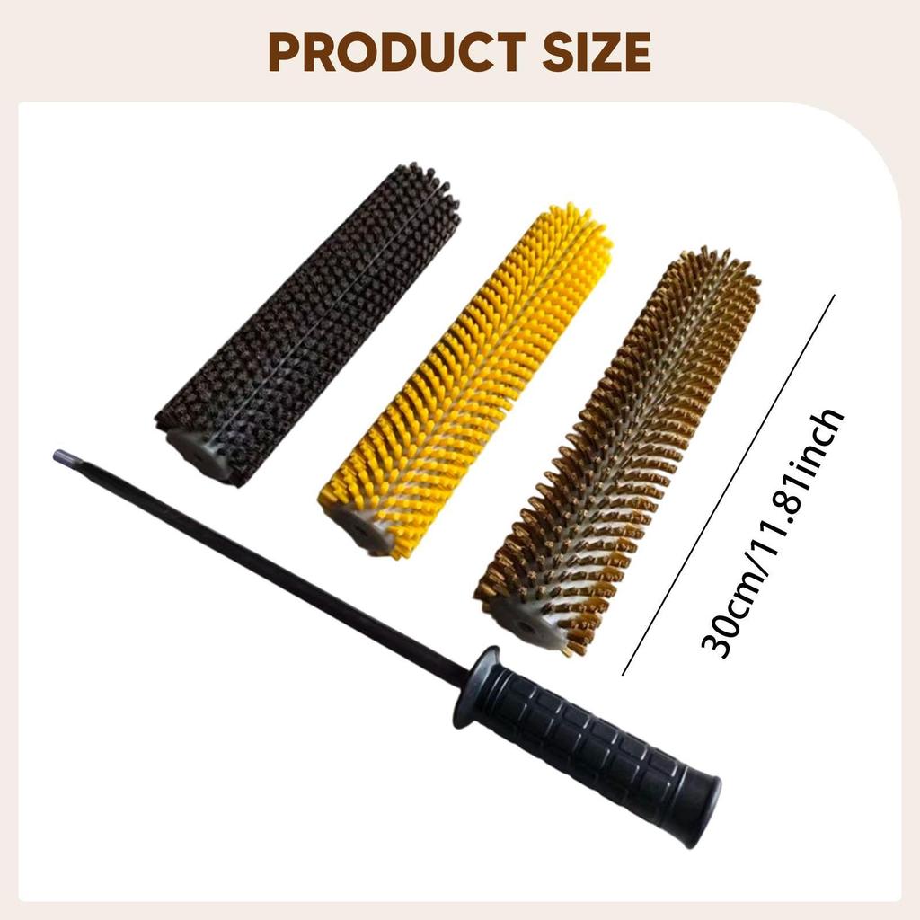 Brushes Ski Brush Set Rotating Kit Board Waxing Electric with Axle Shaft Handle