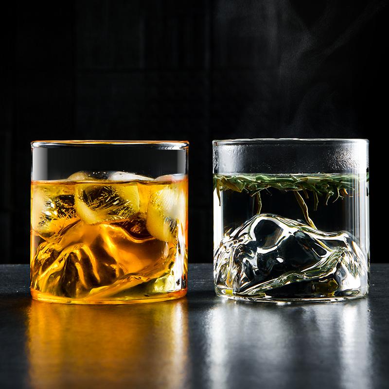 GIANXI Japanese Style Whisky Cup Shallow Transparency Mountain XO Wine Cup EDO Guanshan Whiskey Glass Creative Personality