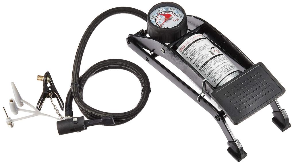 Captain Stag Foot Pump SG with British and American Valves (CAPTAIN STAG) Iron/Gauge Included/Compatible (Black) Y-3149