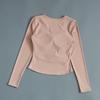Womens Long Sleeve Yoga Top With Built-in Bra Slim Fit Running Gym Pilates Cycling