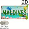 Tropical Maldives License Plate - Retro Travel Poster Design with Turquoise Lettering - Lightweight Aluminum Plaque () - Beach H
