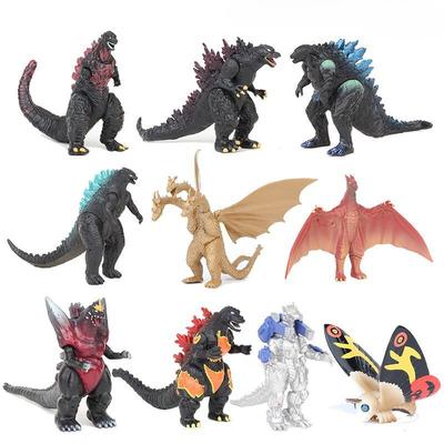 10 pezzi/set Anime Godzilla King Ghidorah Mothra Rodan Gojira Infuocato Modello in PVC Bambola da Collezione Statua Decorativa Regali Giocattolo per Hobby per Bambini