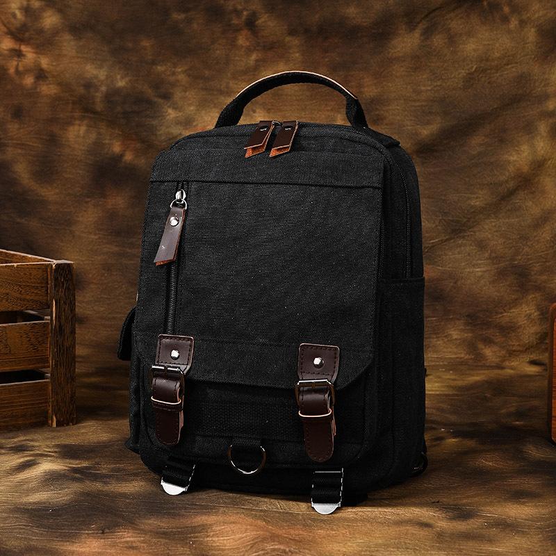 Retro Canvas Casual Plus Large Backpack Student Computer Backpack Business Zipper Strap Travel Cycling Bag