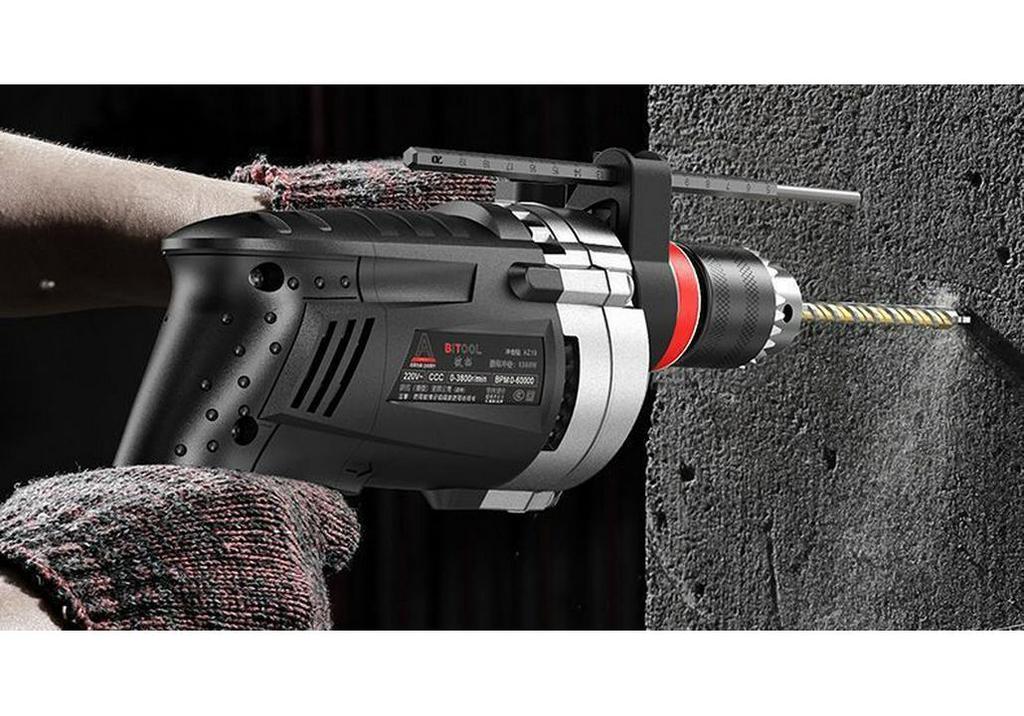 220V Multifunctional Electric Hammer Drill: High-Power Impact, Pistol Drill & Screwdriver for Wall Drilling
