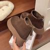 British Style Thick Soled Chimney Boots for Women in Winter 2026, with Added Fleece Insulation Zipper Short Leg Boots for Women