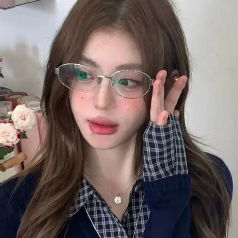 Myopia Glasse for Women Oval Metal Frame Nearsighted Eyewear Finished Diopter -1.5 -2.0 -2.5 -3.0 To -4.0