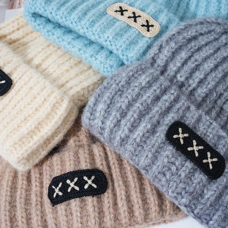 New Hat for Women's Warm Knitted Hat Korean Style Versatile Big Head Circumference Face Small Wool Hat Windproof Head Hat