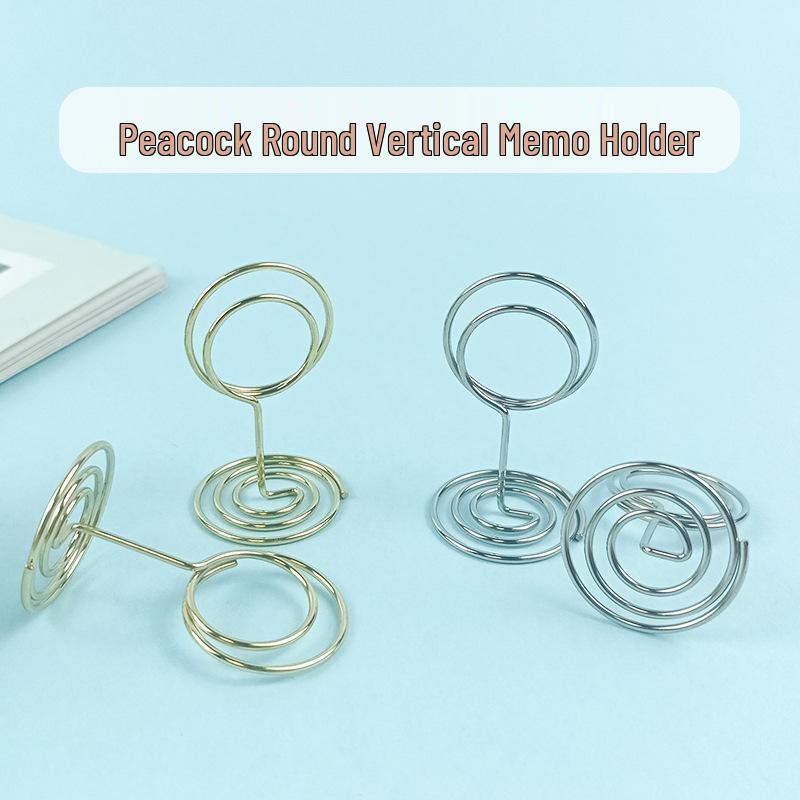 Peacock Metal Memo Clip Holder - Silver/Gold for Photos, Business Cards, or Messages