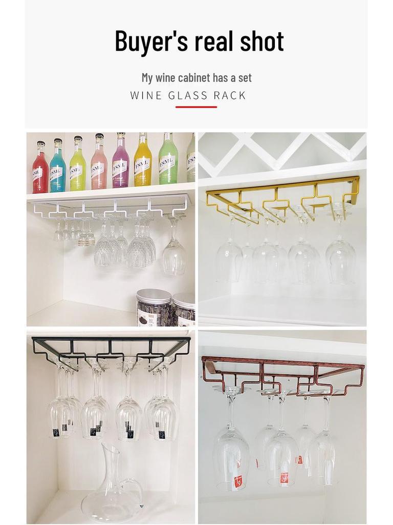 Red Wine Glass Hanging Rack for Stemware Display and Storage