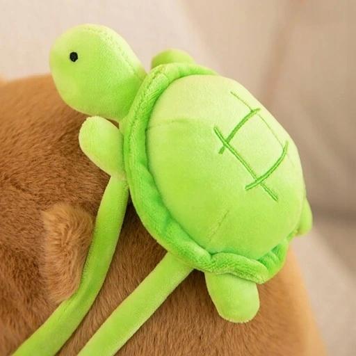 Maskotka pluszak kapibara z zielonym plecakiem żółwik 30 cm
