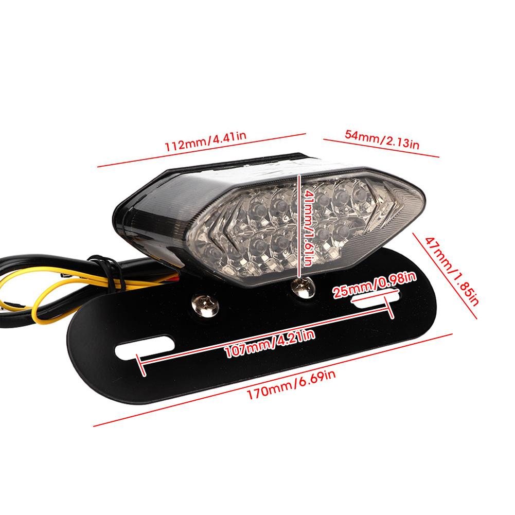 Universal Vintage Motorcycle LED Tail Light Turn Signal Lamp Taillight Fits for YamahaSmoking