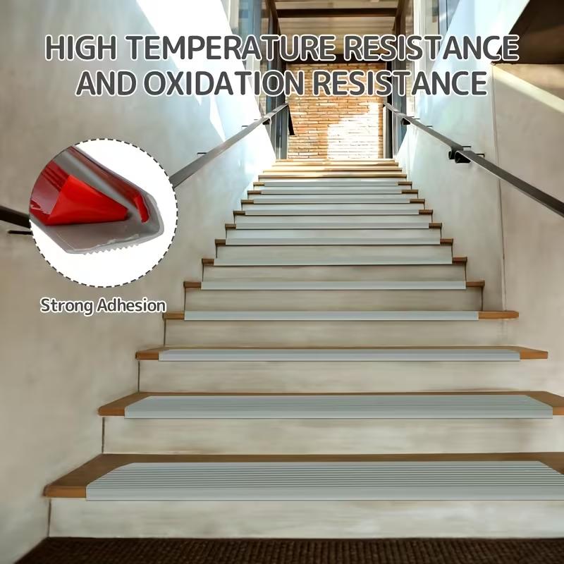 1 Stück 78,74 Zoll Anti-Rutsch-Matte für Treppen Eckschutz Außen-Stufentapes Nasen Anti-Rutsch-Vinyl-Stufen Bodenkantenleiste PVC Sta