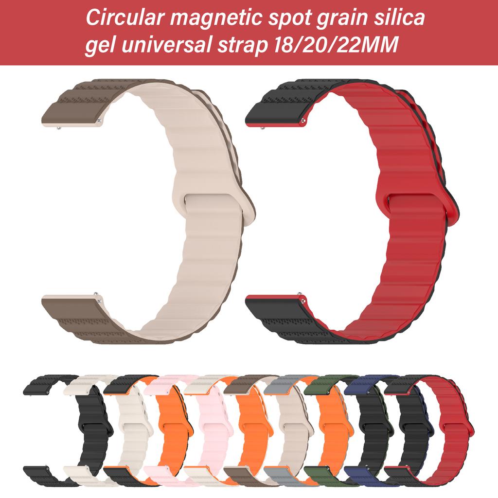 Silicone Watch Band Strap Bracelet Belt with Magnetic Closures Fit for 18mm 20mm 22mm Smartwatch Comfortable Daily Wear