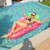 Inflatable Strawberry Mesh Floating Raft 145 x 145cm Extra Thick PVC Mesh Lounger with Pillow for Adults