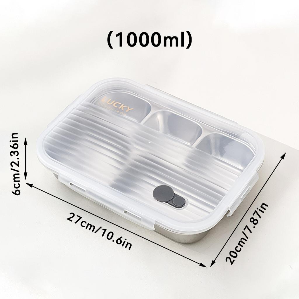 Scatola Pranzo Bento in Acciaio Inossidabile 304 a 4/5 Scomparti Contenitore Ermetico per Frutta Insalata Cibo per Bambini Studenti Piatto da Cena Resistente con Coperchio
