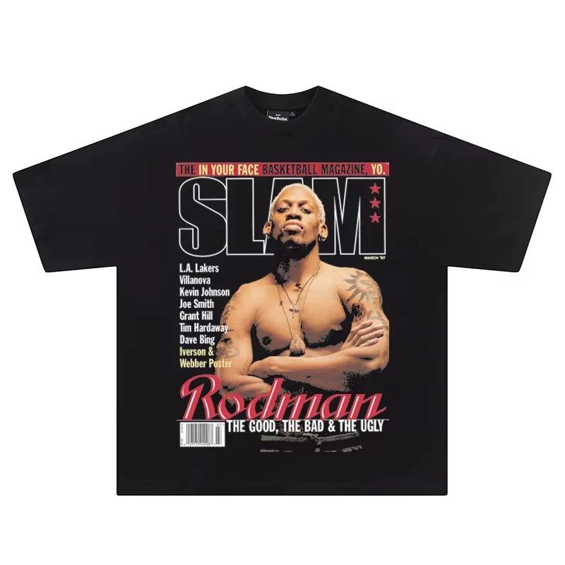 Hip Hop Streetwear Men's Tshirts Basketball Star Printed T-Shirts Cotton Breathable Tees Kids Oversized Casual Y2K Clothes Tops