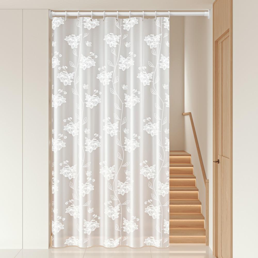 Mold-proof Bath Curtain with Hooks Toilet Curtain Modern Door Curtain  Hotel