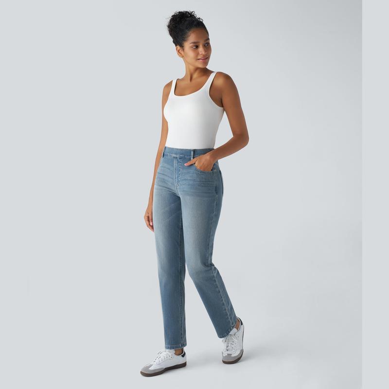 D 35021 European & American High-Waisted Yoga Jeans - New Style Cross