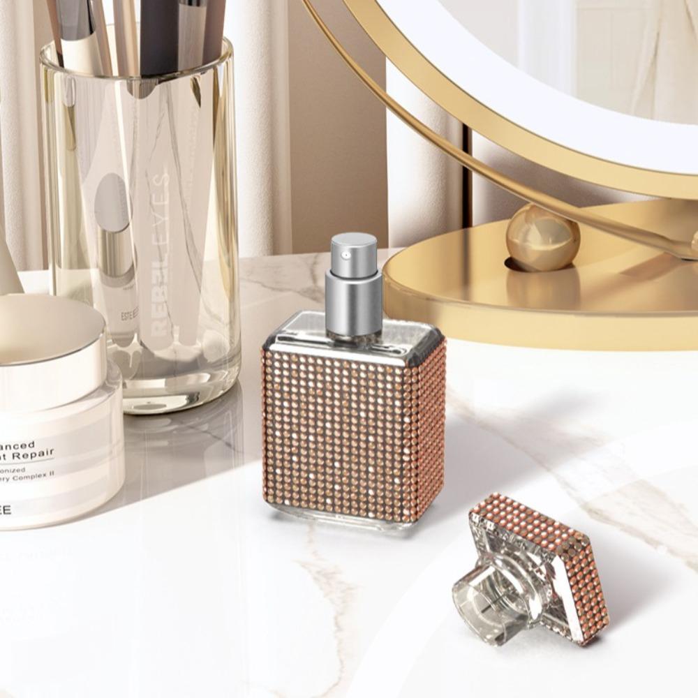 Luxury Glass Perfume Bottle Press Type Travel Spray Bottle Shiny Spray Jars  Liquid Container