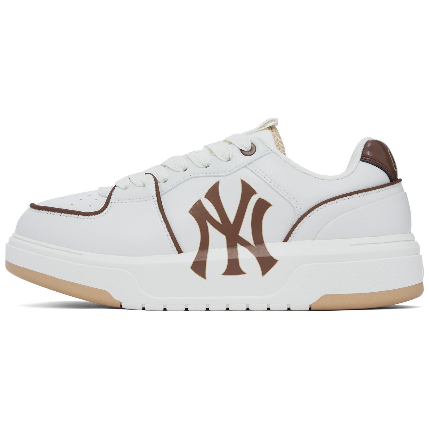 

New MLB Chunky Liner Anti Slip Wear Resistant Low Top Skateboard Shoes Unisex White Brown 3ASXCLB3N-50BRS 42.5