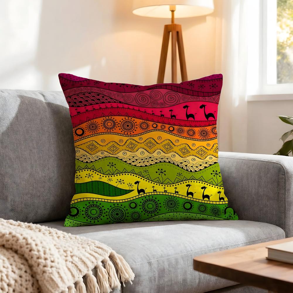 Pattern Tribal Pattern Cushion Cover 1Pcs Decorative Covers Soft Cushion Case For Sofa Couch Decor 40X40 45X45 Pillowcases